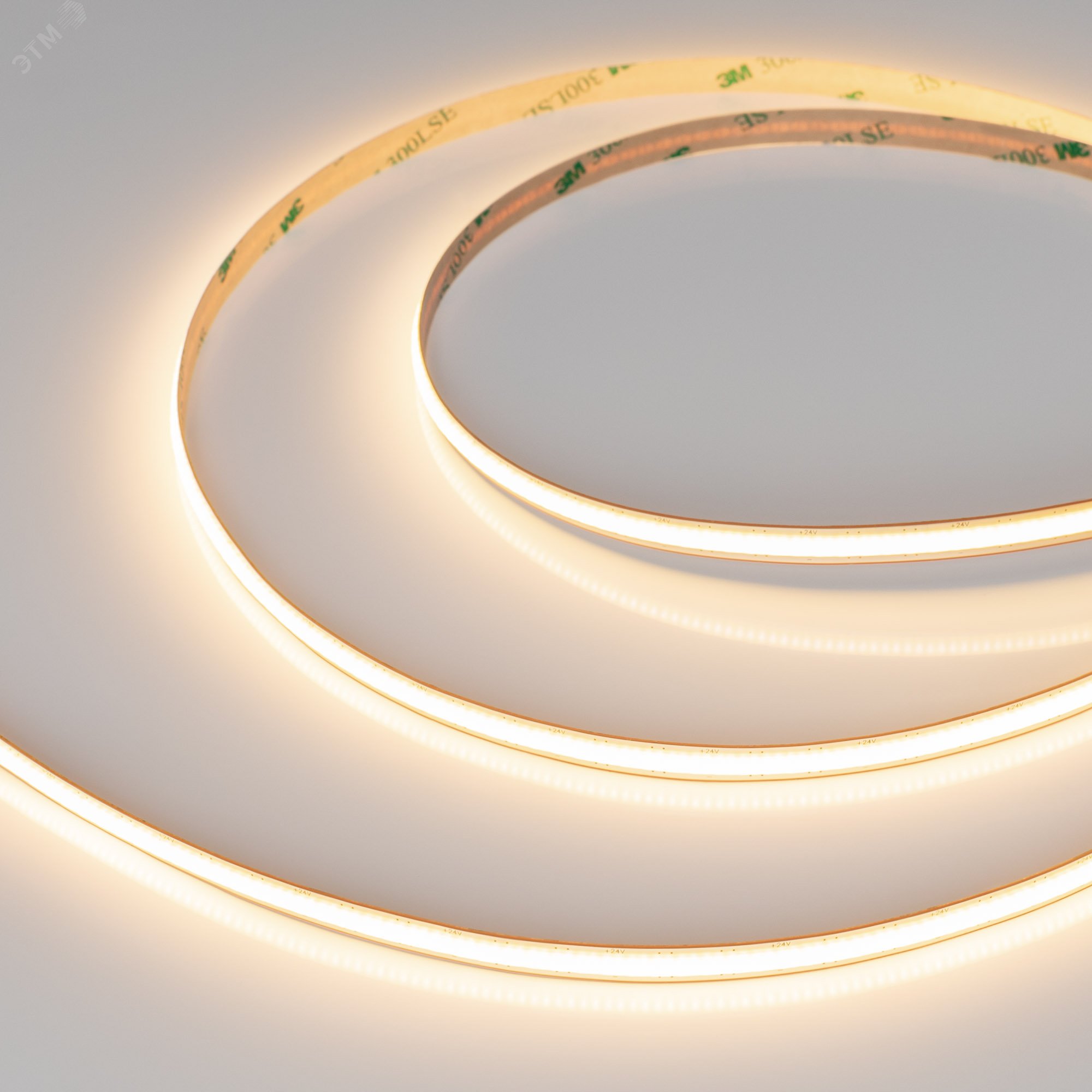 Изображение товара Светодиодная лента COB 6 Вт/м 24В IP20 3000K 528LED/м FreeCut Арлайт