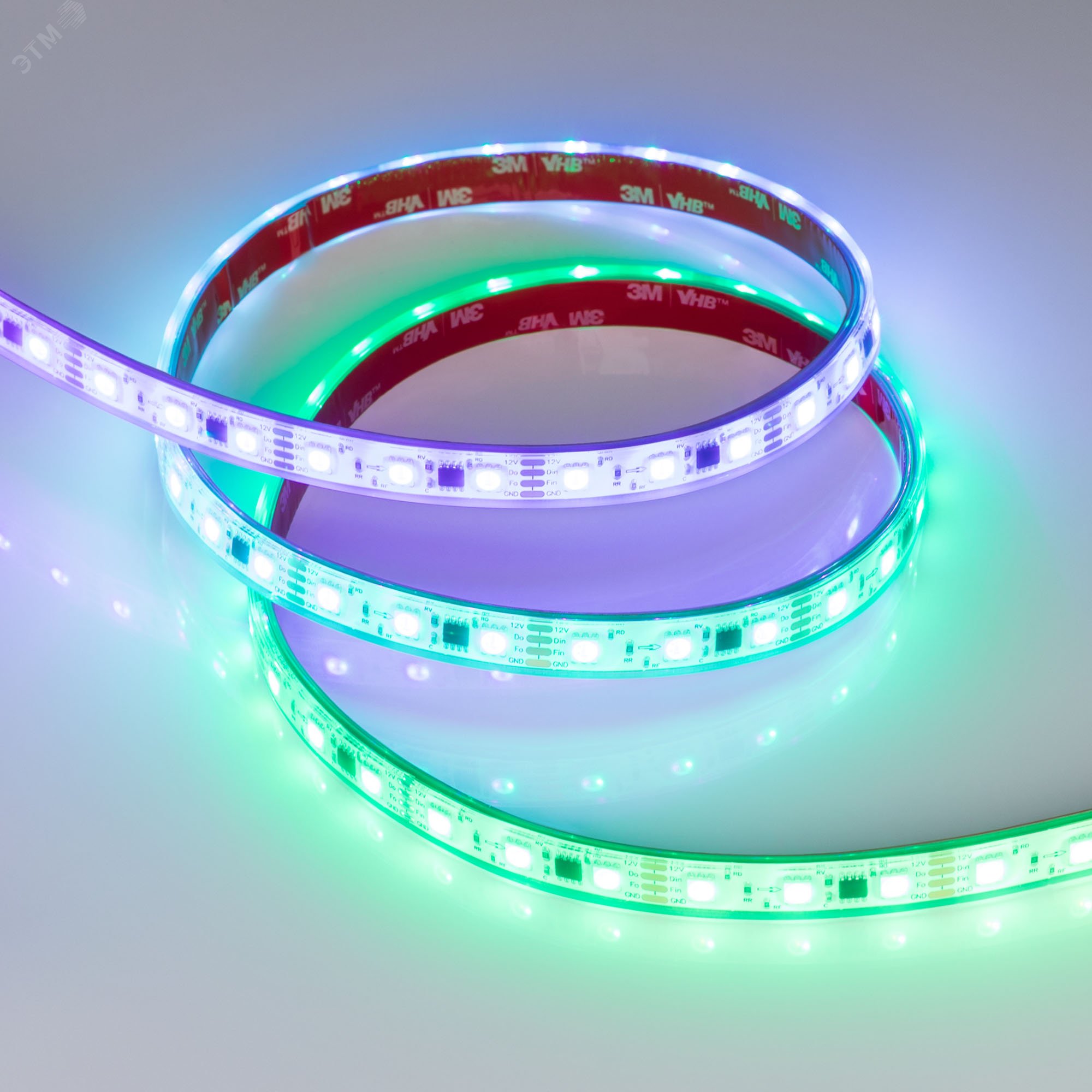 Изображение товара Лента светодиодная 12 Вт/м 12В IP68 RGB 60LED/м SPI-B60-10-12mm SMD 5060 5 м (м)