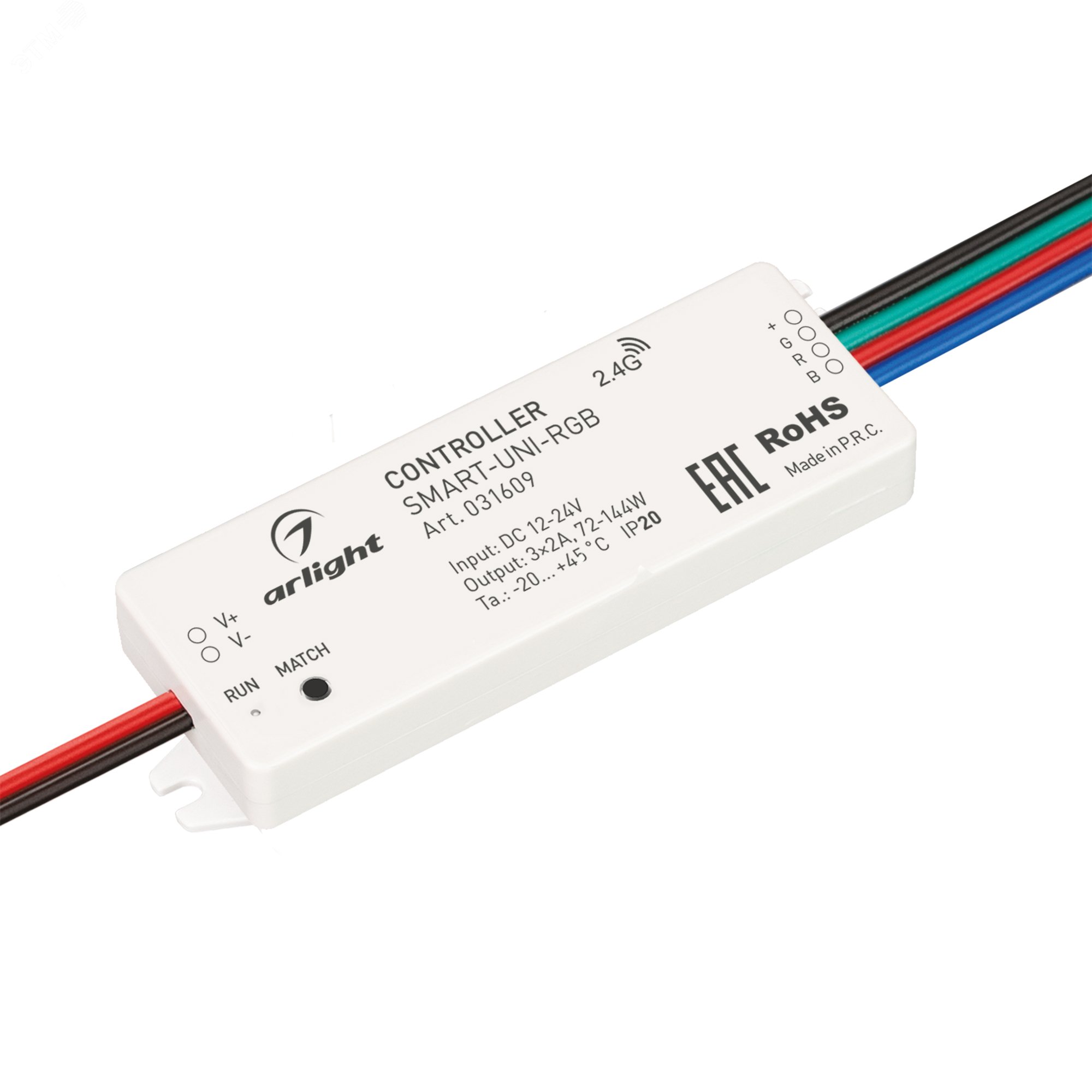 Изображение товара Контроллер RGB для светодиодных лент 12-24V IP20 SMART-UNI-RGB