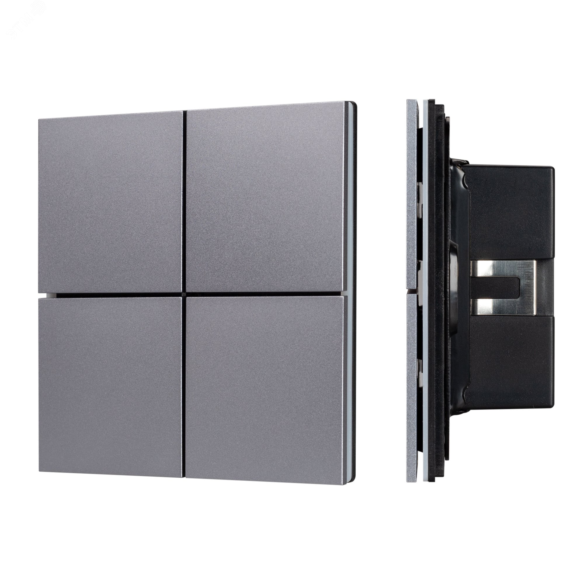 Изображение товара INTELLIGENT ARLIGHT Кнопочная панель KNX-304-23-IN Grey (BUS, Frameless) (IARL, IP20 Металл, 2 года) (шт)