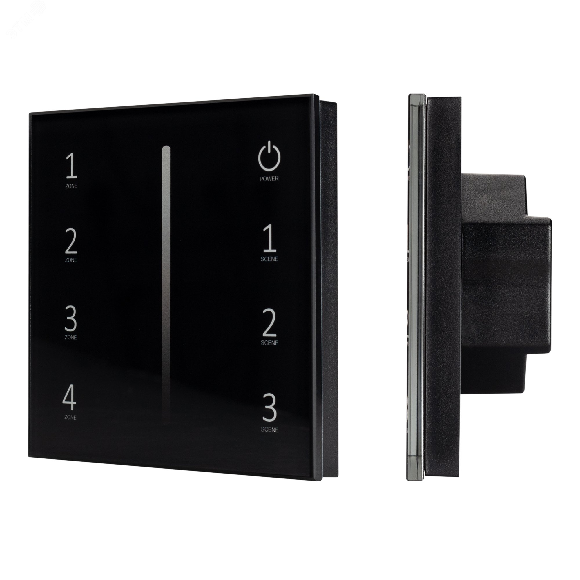 Изображение товара Панель Sens SMART-P17-DIM Black (230V, 4 зоны, 2.4G) (ARL, IP20 Пластик, 5 лет) (шт)