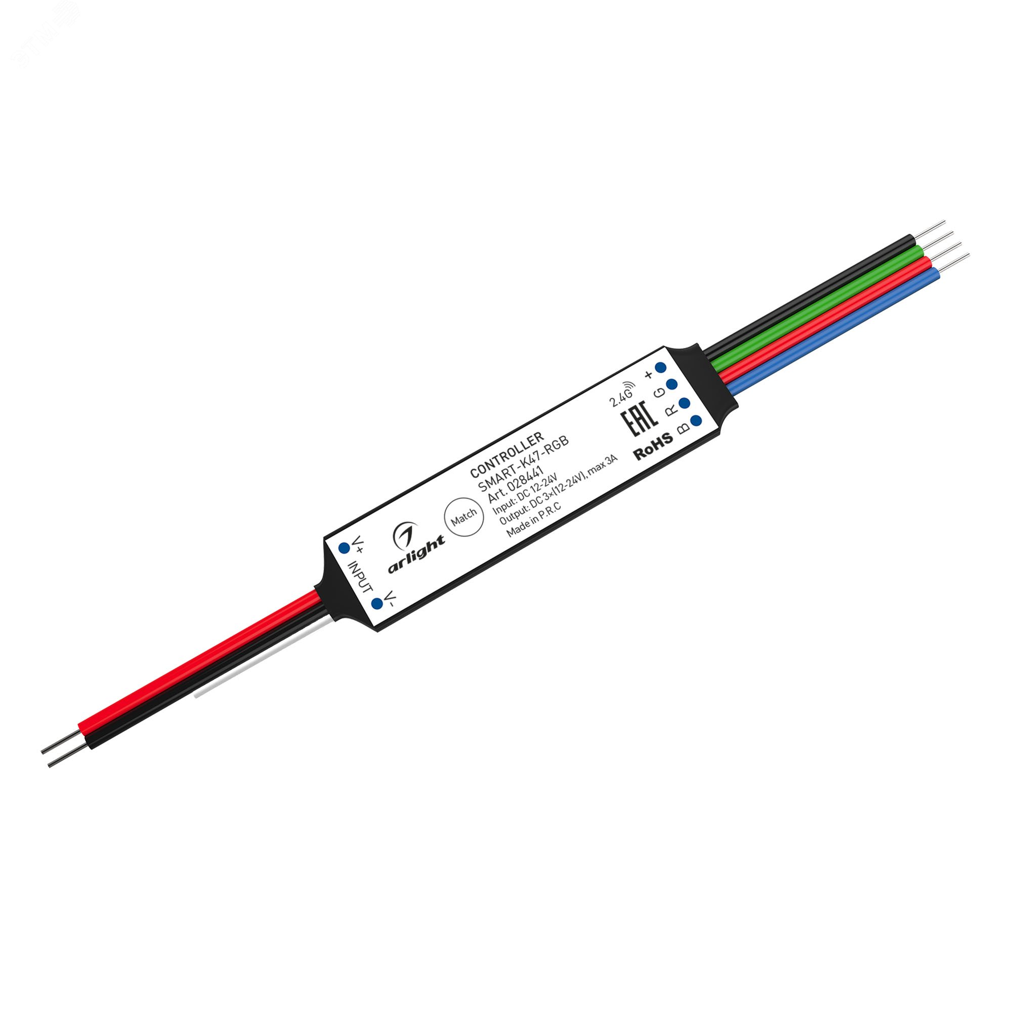 Изображение товара Контроллер SMART-K47-RGB 12-24V 3x1A радиоканал для RGB светодиодных лент