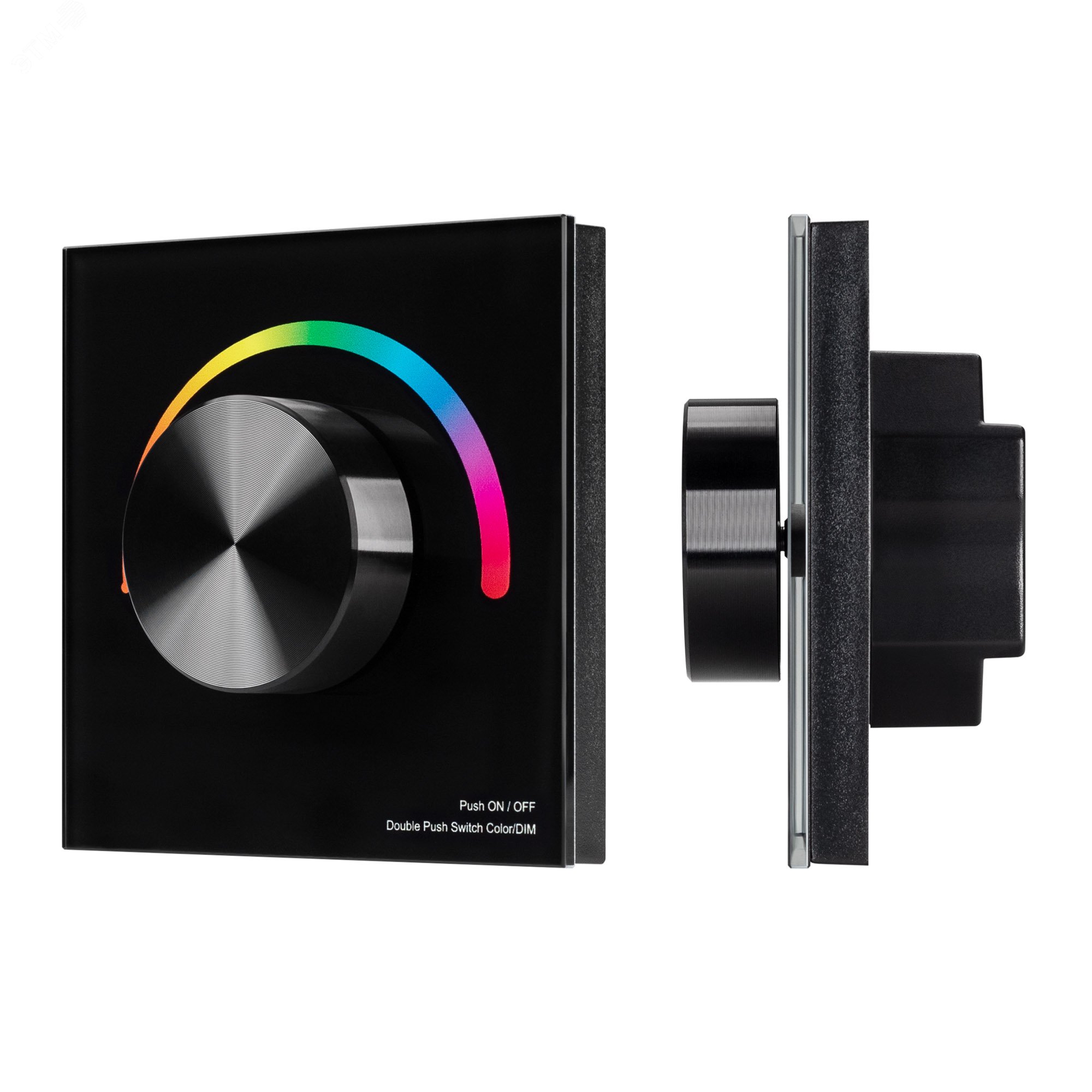 Изображение товара Панель SMART-P8-RGB-G-IN Black (12-24V, 3x4A, Rotary, 2.4G) (, IP20 Пластик, 5 лет) (шт)
