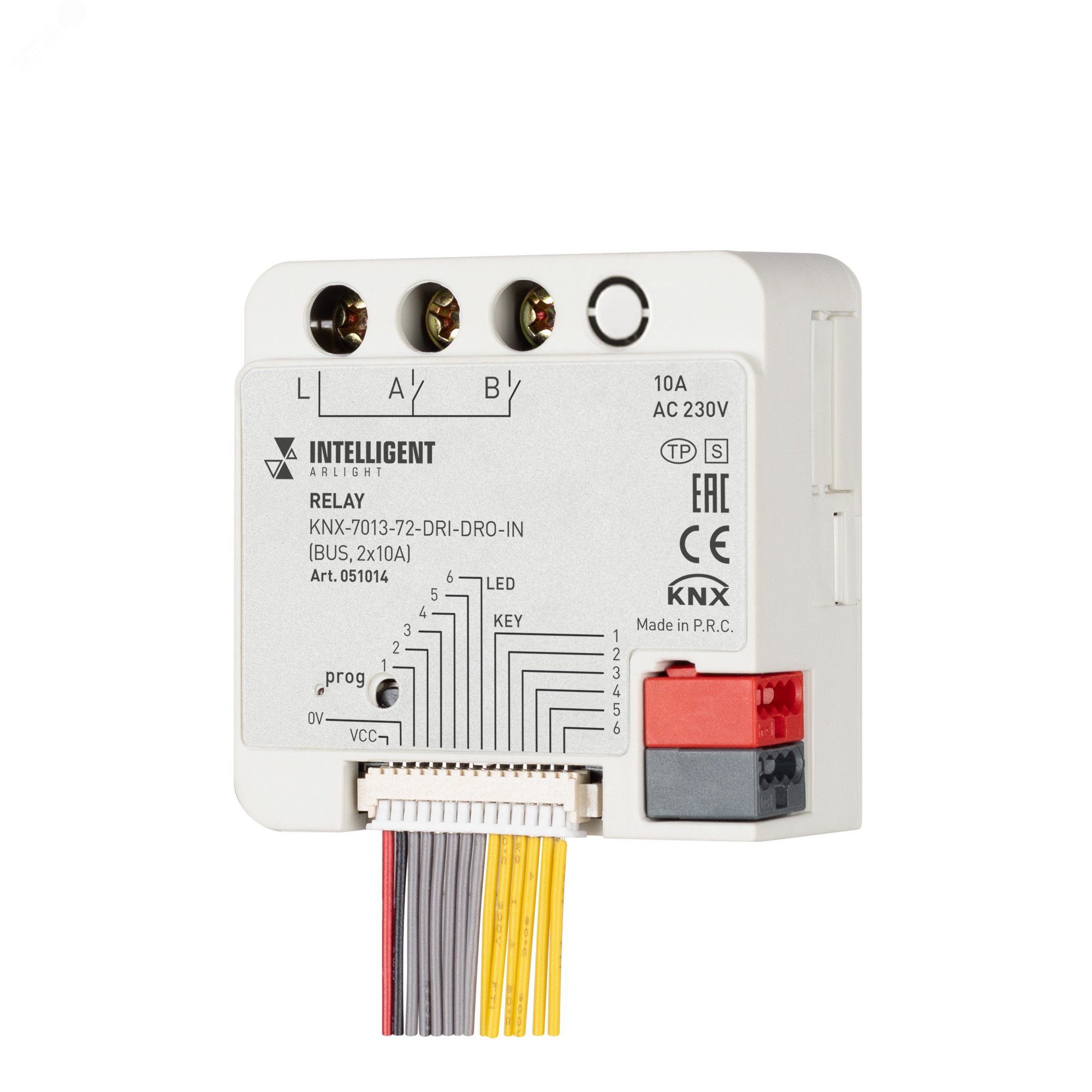 Изображение товара INTELLIGENT ARLIGHT Релейный модуль KNX-7013-72-DRI-DRO-IN (BUS, 2x10A) (IARL, IP20 Пластик, 2 года) (шт)