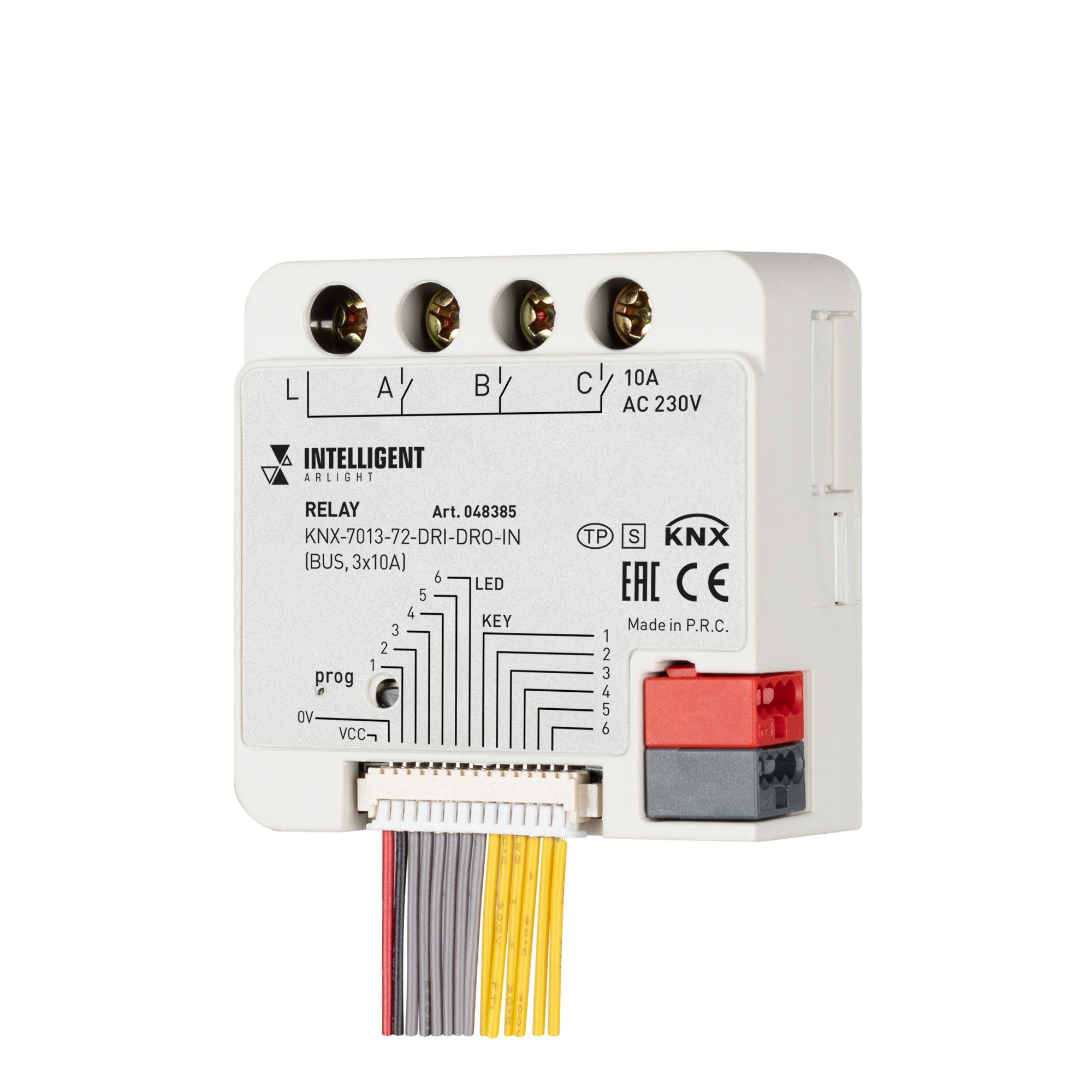 Изображение товара INTELLIGENT ARLIGHT Релейный модуль KNX-7013-72-DRI-DRO-IN (BUS, 3x10A) (IARL, IP20 Пластик, 2 года) (шт)