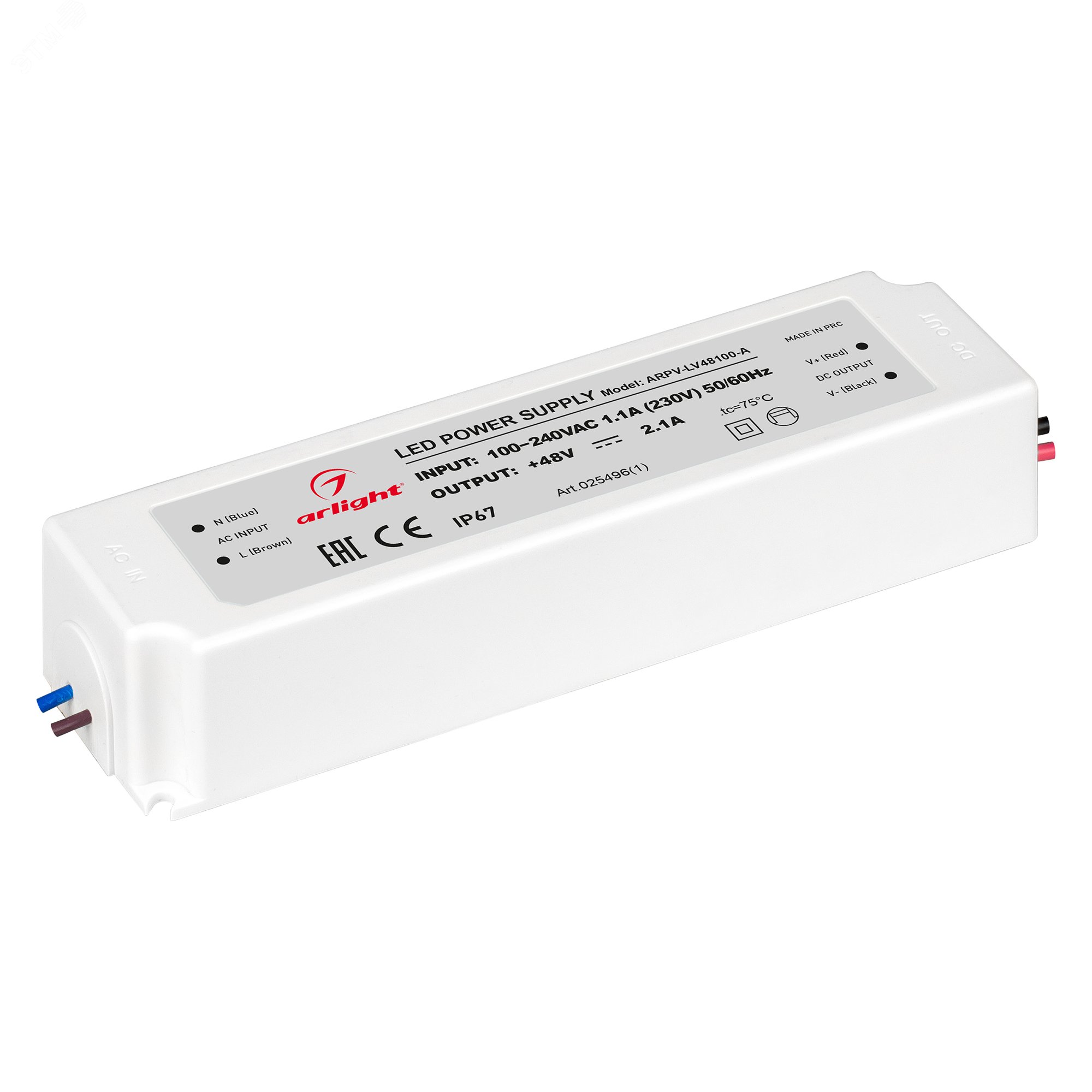 Изображение товара Блок питания ARPV-LV48100-A 48V 2.1A 100W IP67 для светодиодных светильников