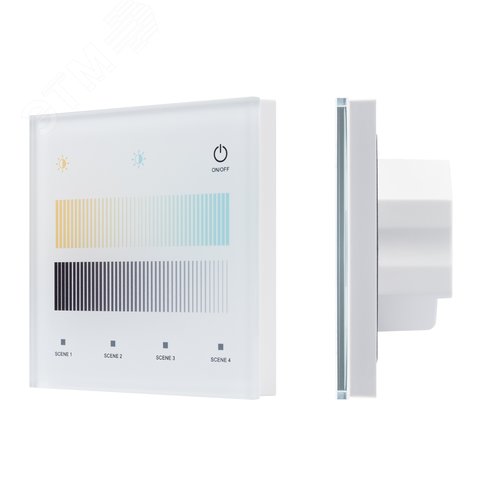 Изображение товара Сенсорная панель INTELLIGENT ARLIGHT SMART-DALI-301-11-1G-4SC-MIX-IN White (BUS/24V, Touch, 2.4G) (IARL, IP20, Стекло, 5 лет) (шт)