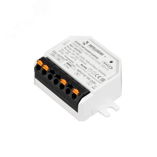Изображение товара Блок питания шины INTELLIGENT ARLIGHT SMART-DALI-302-72-SUF, 230V, 200mA, IP20, пластик, 5 лет (шт)