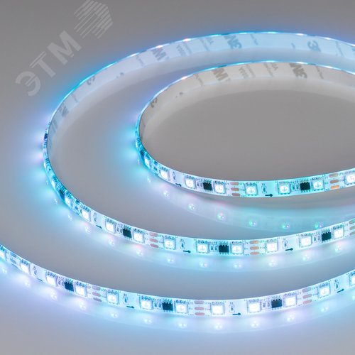 Изображение товара Лента светодиодная 14,4 Вт/м 12В IP65 RGB 60LED/м SPI-B60-10-12mm SMD 5060 5 м (м)