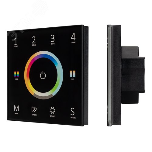 Изображение товара Панель Sens SMART-P67-MULTI Black 230V, 4 зоны, 2.4G ARL, IP20 пластик, 5 лет (шт)