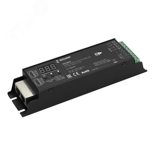 Изображение товара Декодер INTELLIGENT SMART-DMX512-304-83-RDM-SUF Black (12-48V, 4x8A, RJ-45) (IARL, IP20 Металл, 5 лет) (шт)