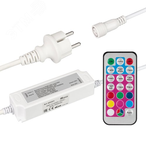 Изображение товара Контроллер ARD-CLASSIC-SYNC-RGB-3000LED White (230V, 250W, RF ПДУ) (ARDCL, Закрытый) (шт)