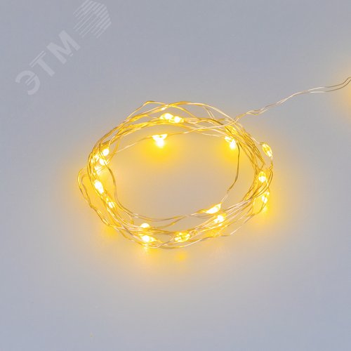 Изображение товара Гирлянда светодиодная ARD-DEW-HOME-2000-CLEAR-20LED-STD Yellow 3V, Battery Pack Ardecoled, IP20 (шт)