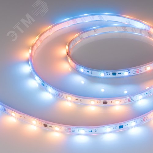 Изображение товара Лента светодиодная 7,2 Вт/м 12В IP66 RGB 30LED/м SPI-B30-10-12mm SMD 5060 5 м (м)