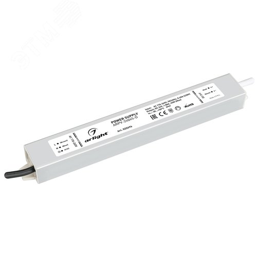 Изображение товара Блок питания ARPV-24045-D (24V, 1.9A, 45W) (ARL, IP67 Металл, 3 года) (шт)