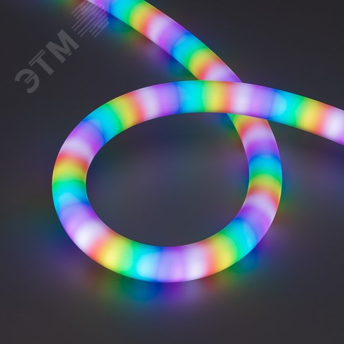 Изображение товара Лента герметичная SPI MOONLIGHT-BLACK-SIDE-G180-D25mm 12V RGB-PX2 21.6 W/m, IP65, 5m, wire x1 вывод боковой, 3 года (м)