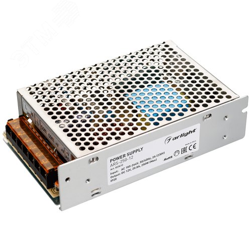 Изображение товара Блок питания ARS-250-12 (12V, 20,8A, 250W) (ARL, IP20 Сетка, 2 года) (шт)
