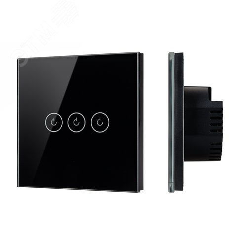 Изображение товара Выключатель сенсорный SWT-OMALI-S03-ZB-BK 250V, 10A, Zigbee Стекло (шт)