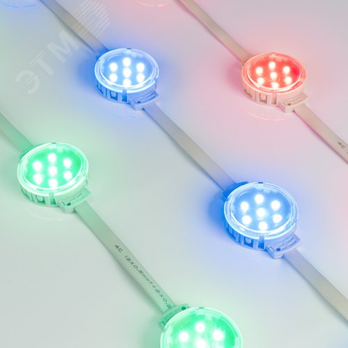 Изображение товара Модуль управляемый SPI-F7-D50 24V RGB-RAM-Auto (1.25W, IP68, 120 deg) (Пластик, 3 года) (шт)