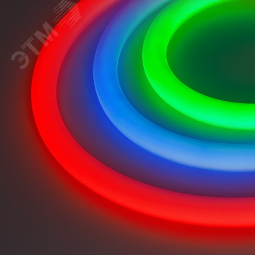 Изображение товара Лента герметичная MOONLIGHT-BLACK-SIDE-G280-D25mm 24V RGB 360deg 14.4 W/m, IP65, 3m, wire x1, вывод боковой, 3 года (шт)
