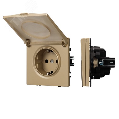 Изображение товара Механизм розетки влагозащищённый SCT-NOBE-MCP-SFPL-GD 230V, 16A, Золото светлое, 1 пост (шт)
