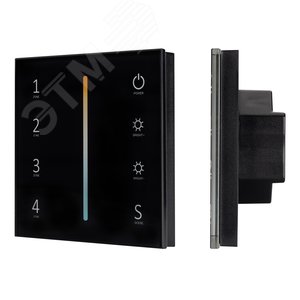 Панель Sens SMART-P43-MIX Black (230V, 4 зоны, 2.4G) (ARL, IP20 Пластик, 5 лет)