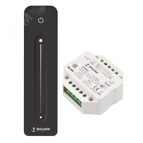 Изображение товара Диммер SMART-SET-TRIAC-601-72-DIM-PD-IN Black (230V, 1x1.5A, ПДУ LINE, TY, 2.4G) (IARL, IP20 Пластик, 5 лет) (шт)