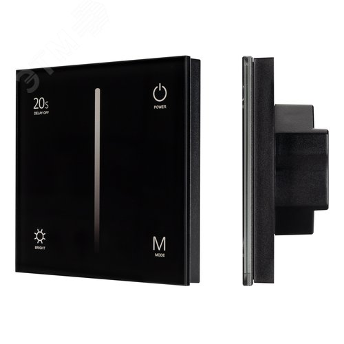 Изображение товара Панель SMART-P36-DIM-IN Black (230V, 1.5A, TRIAC, Sens, 2.4G) (ARL, IP20 Пластик, 5 лет) (шт)
