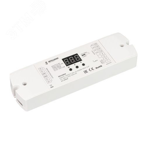 Изображение товара Декодер SMART-DMX512-204-62-RGBW-RDM-SUF 12-48 V, 4x150-500 mA IARL, IP20, пластик, 5 лет (шт)