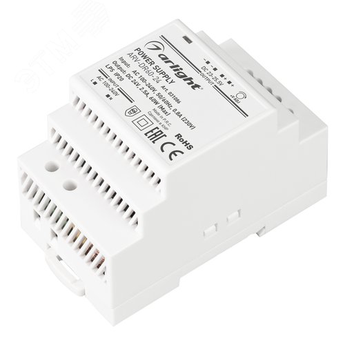 Изображение товара Блок питания ARV-DR60-24 (24V, 2.5A, 60W) (ARL, IP20 DIN-рейка) (шт)