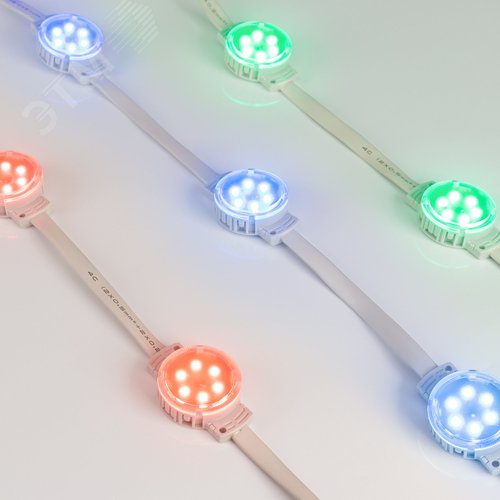 Изображение товара Модуль управляемый SPI-F6-D40 24V RGB-RAM-Auto (1.25W, IP68, 120 deg) (Пластик, 3 года) (шт)