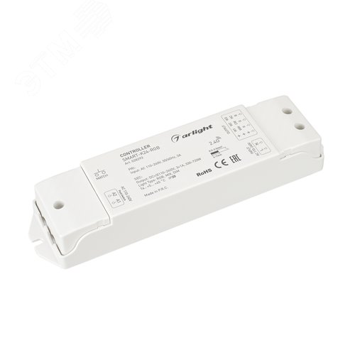Изображение товара Контроллер SMART-K24-RGB (230V, 3x1A, 2.4G) (ARL, IP20 Пластик, 5 лет) (шт)