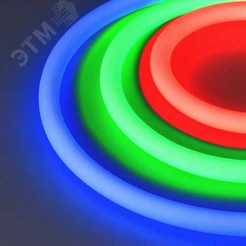 Изображение товара Лента герметичная MOONLIGHT-TOP-G280-D18мм 24V RGB 360deg 13 W/m, IP65, 3838, 5м, wire x1 вывод кабеля прямой (м)