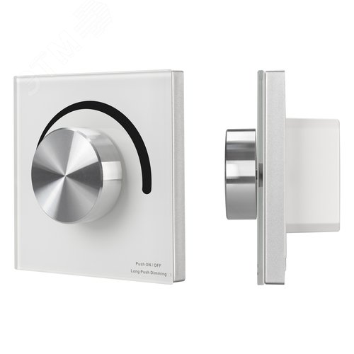 Изображение товара Панель SMART-P37-DIM-IN White (230V, 1.5A, TRIAC, Rotary, 2.4G) (ARL, IP20 Пластик, 5 лет) (шт)