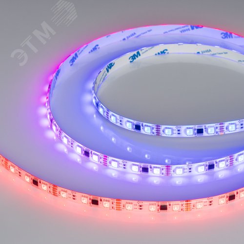 Изображение товара Лента светодиодная 14 Вт/м 12В IP65 RGB 60LED/м DMX-B60-10-15mm SMD 5060 5 м (м)
