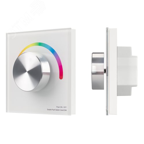 Изображение товара Панель SMART-P8-RGB-G-IN White (12-24V, 3x4A, Rotary, 2.4G) (, IP20 Пластик, 5 лет) (шт)