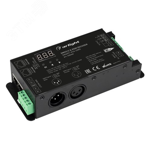 Изображение товара Декодер SMART-K56-DMX 230V, 3x1.5 A, XLR3, 2.4G ARL, металл (шт)