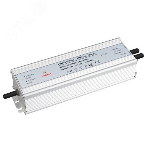 Изображение товара Блок питания ARPV-12350-A (12V, 29.0A, 350W) (ARL, IP67 Металл, 3 года) (шт)