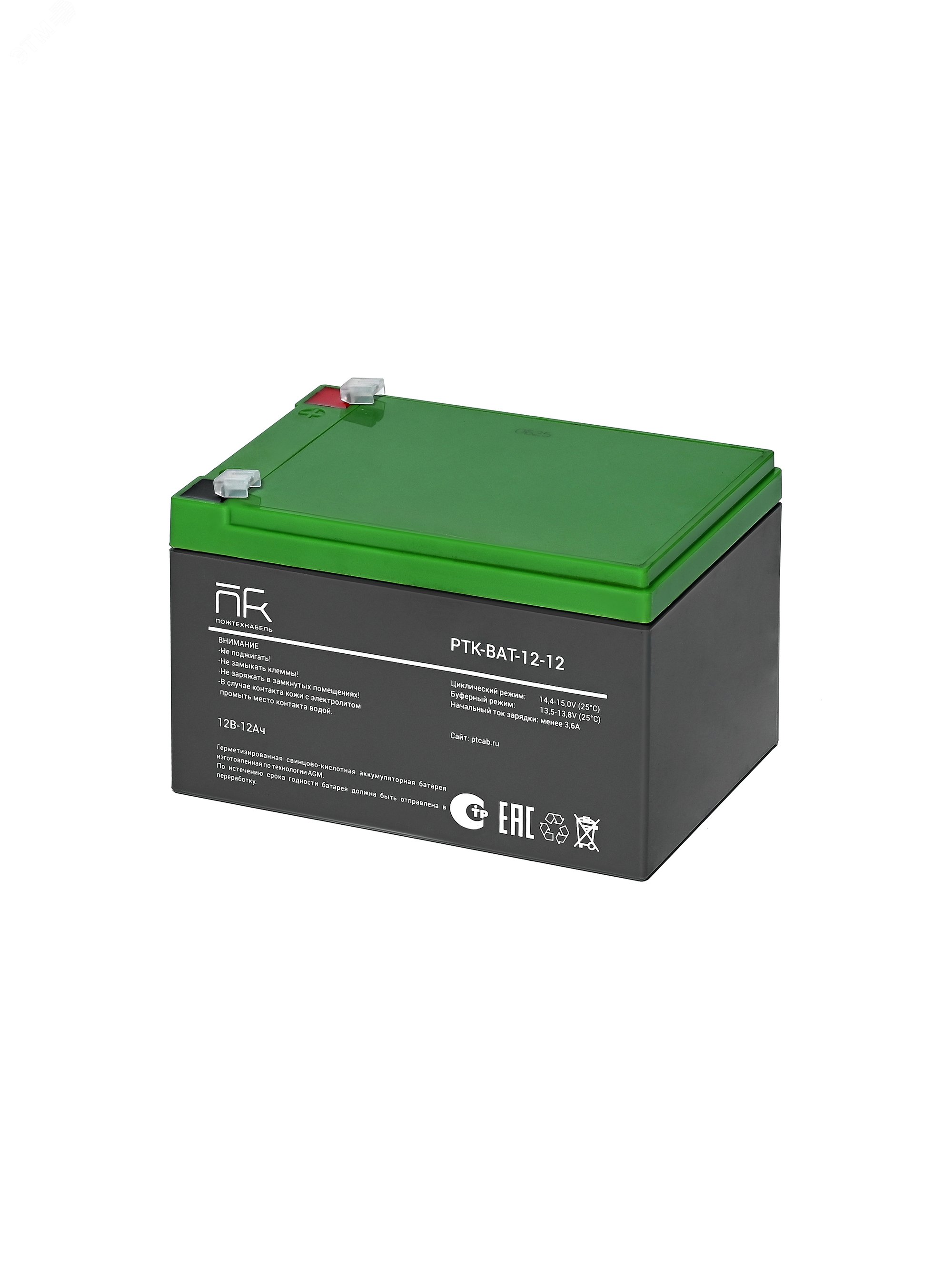 Изображение товара Аккумуляторная батарея 12В 12Ач AGM герметизированная КНР