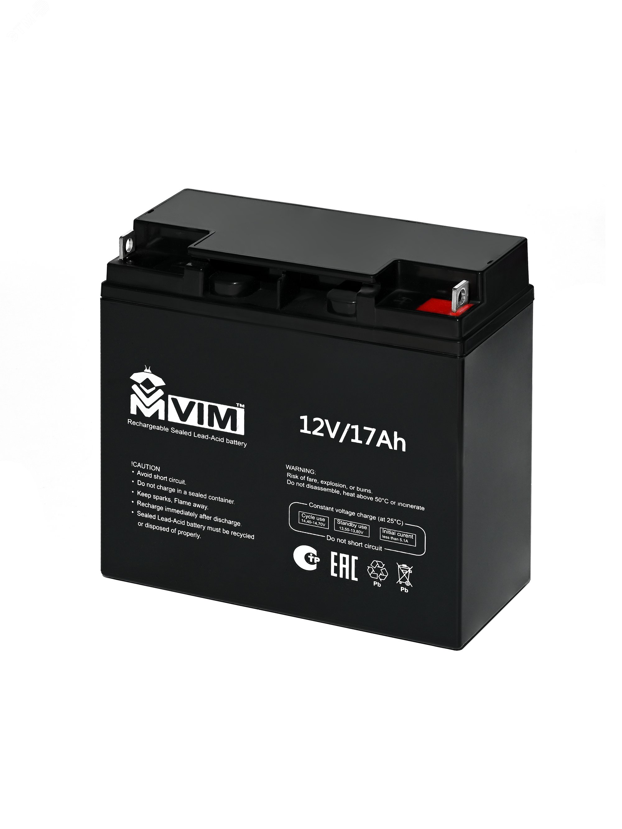 Изображение товара Аккумуляторная батарея 12В/12Ач cвинцово-кислотная, герметизированная, AGM, необслуживаемая с системой рекомбинации газов. (шт)