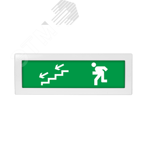 Оповещатель световой Молния-24 Человек по лестнице влево вниз зеленый фон