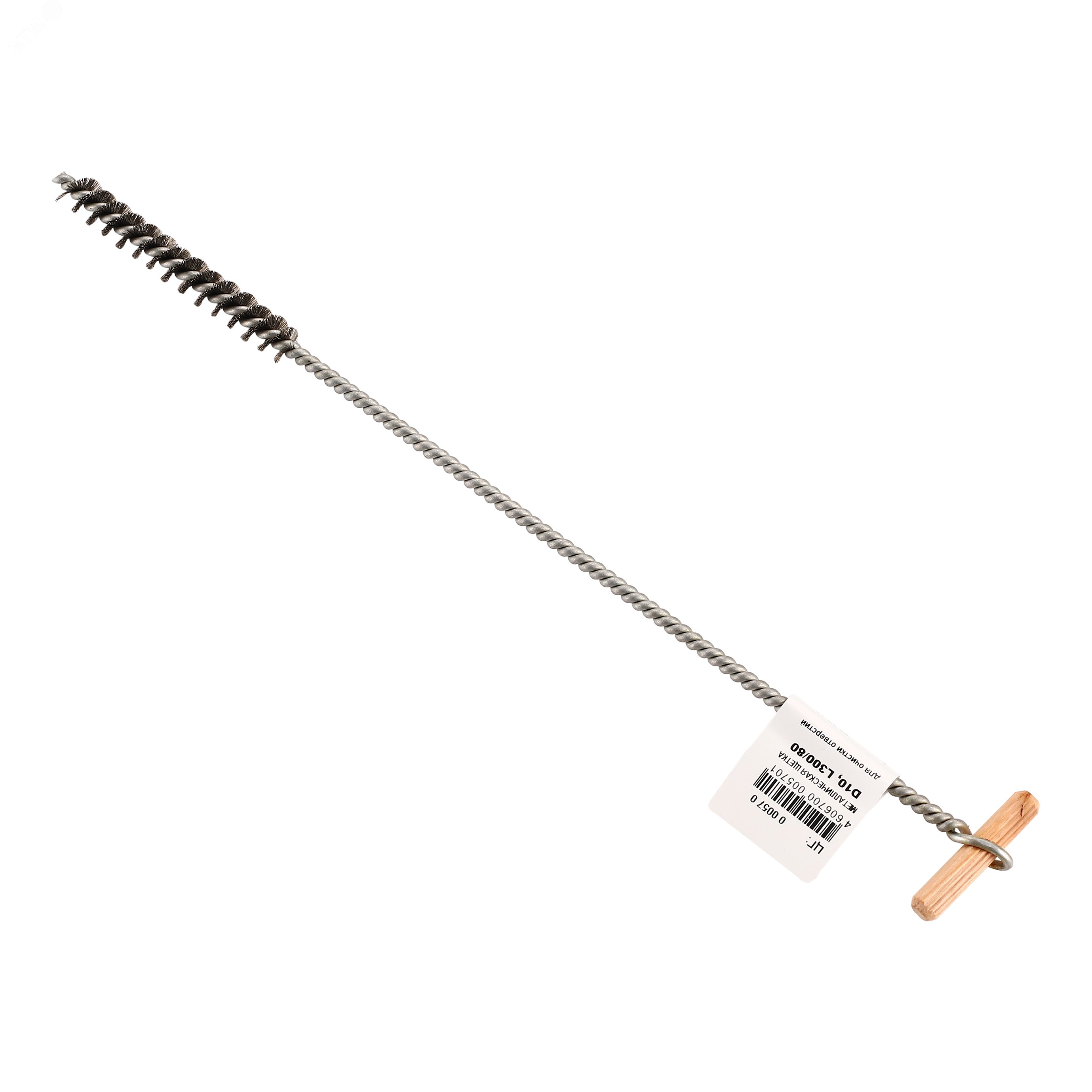 Изображение товара Щетка для прочистки отверстий D10 L300/80mm металлическая с деревянной ручкой