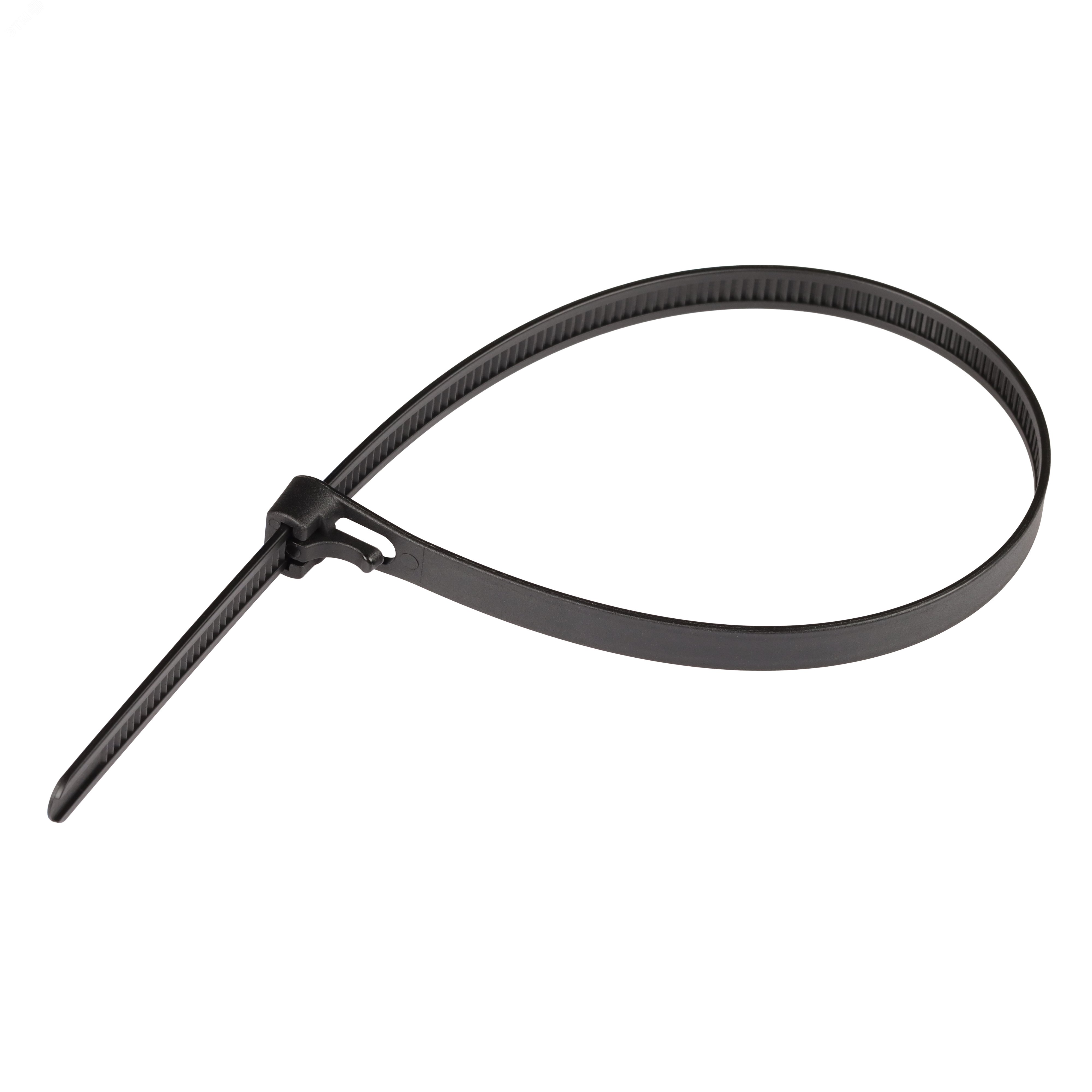 Изображение товара Стяжка нейлоновая 7.5х300 черная многоразовая (50 шт) (упак)