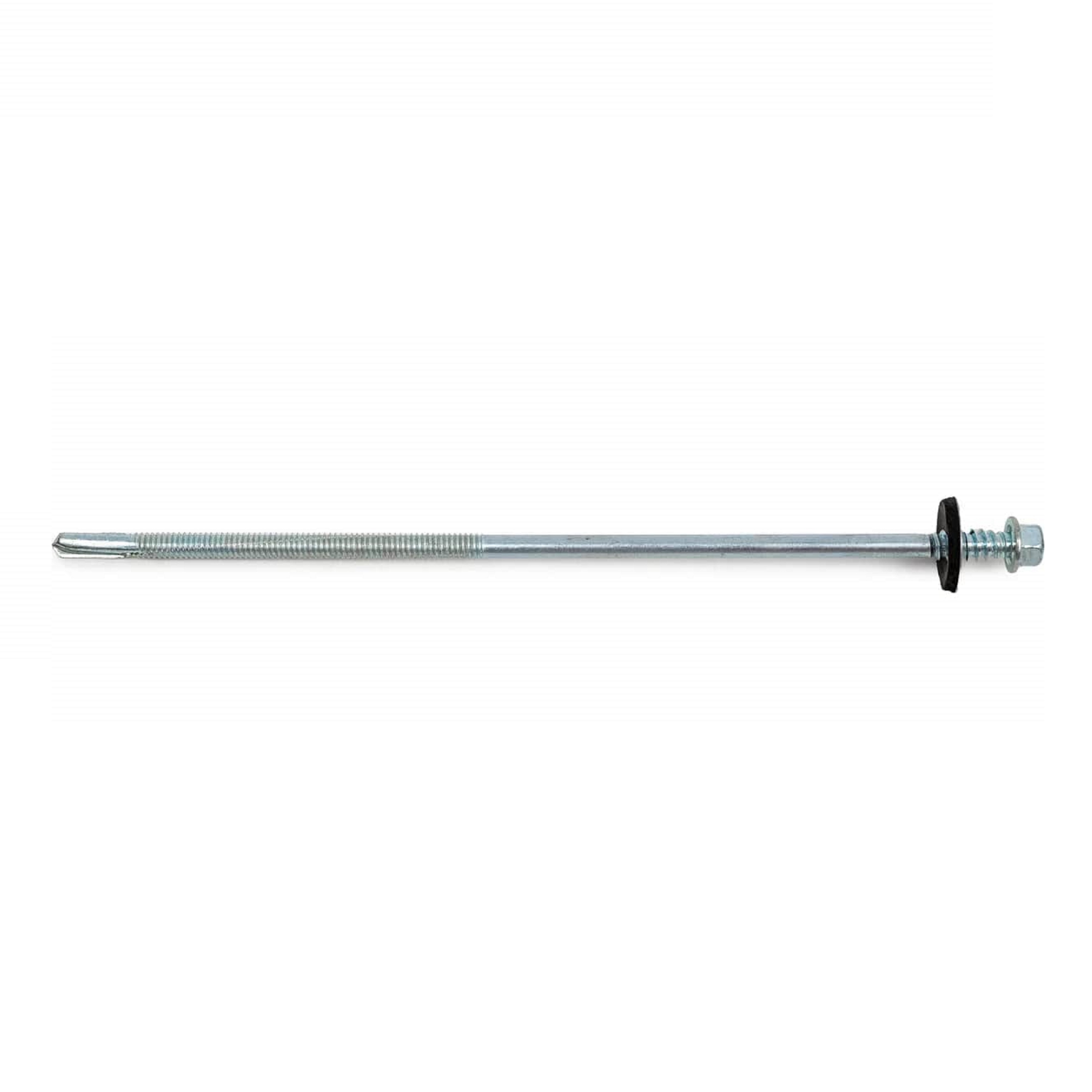 Саморез для сэндвич-панелей 6.3/5.5х185 с шестигранной головой сверлоконечный с шайбой EPDM оцинкованный (1 шт.)