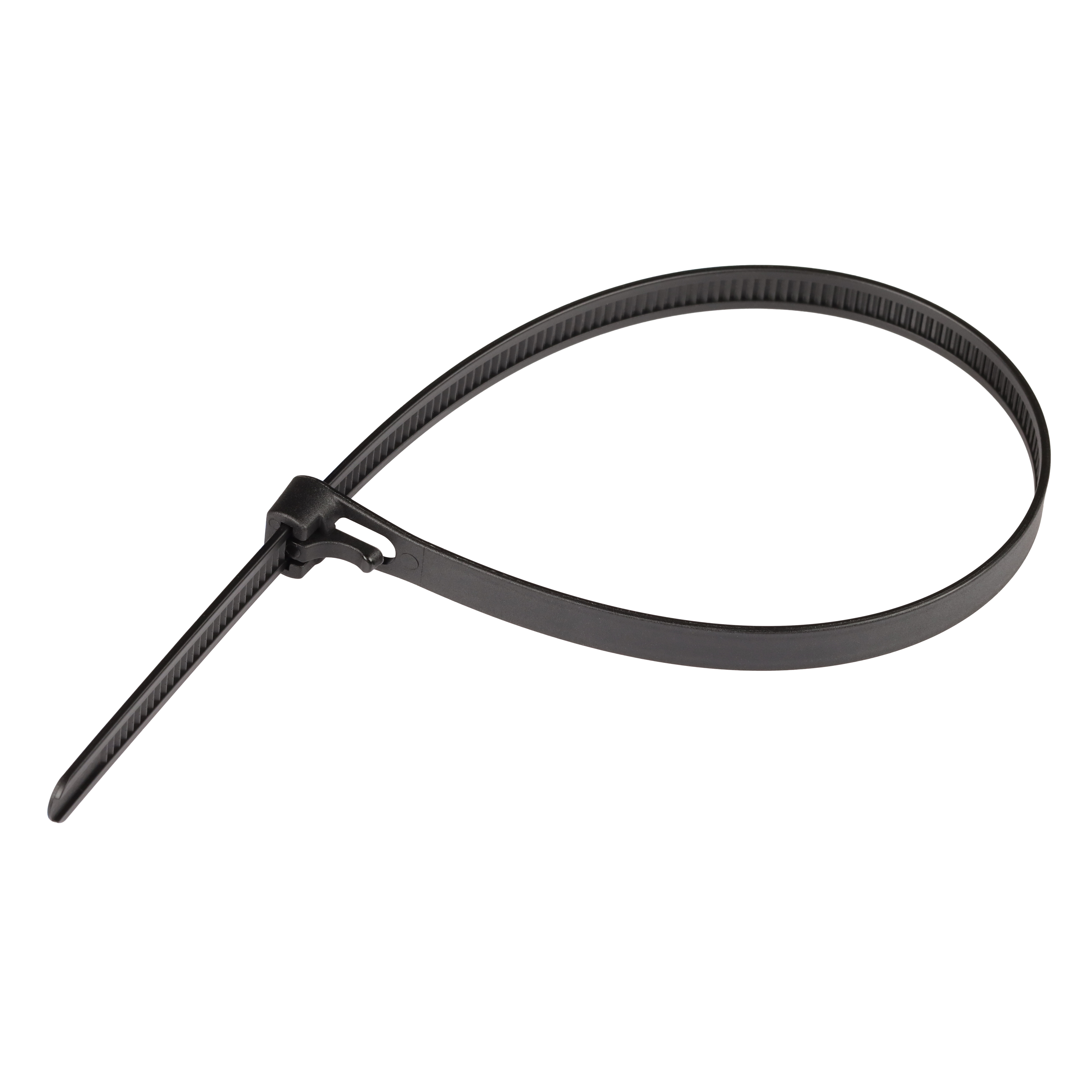 Стяжка нейлоновая 7.5х200 черная многоразовая (50 шт)