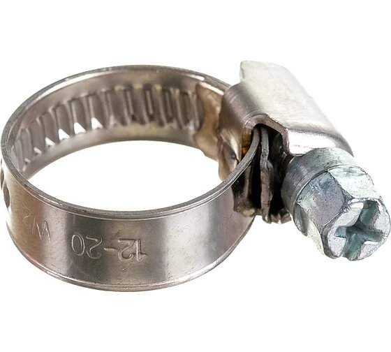 Хомут червячный 12-20 нержавеющая сталь (1 шт)