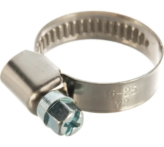 Хомут червячный 16-25 нержавеющая сталь (1 шт)
