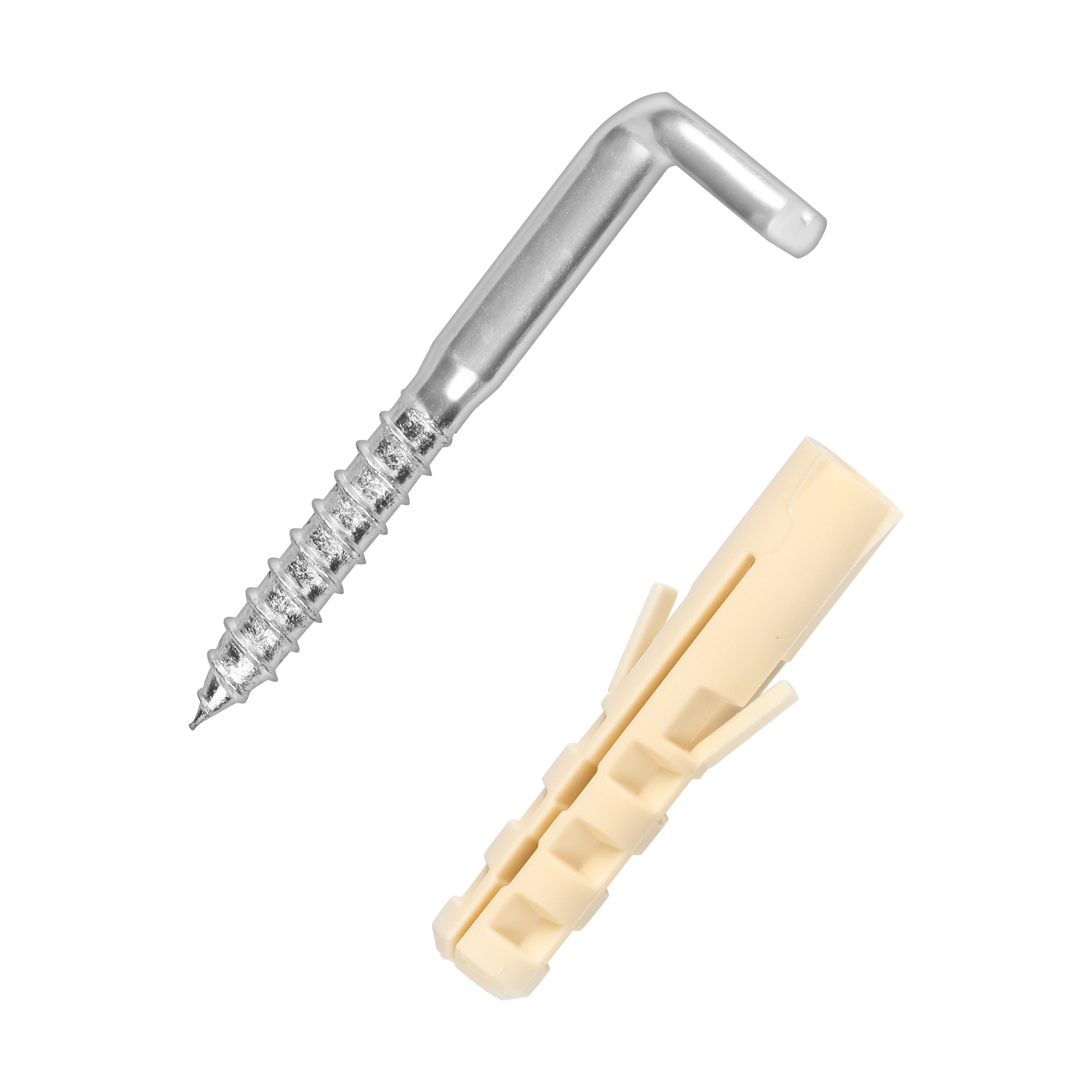 Крюк-шуруп L-образный 5,1х50  оцинкованный, прямой шлиц (2 шт.)