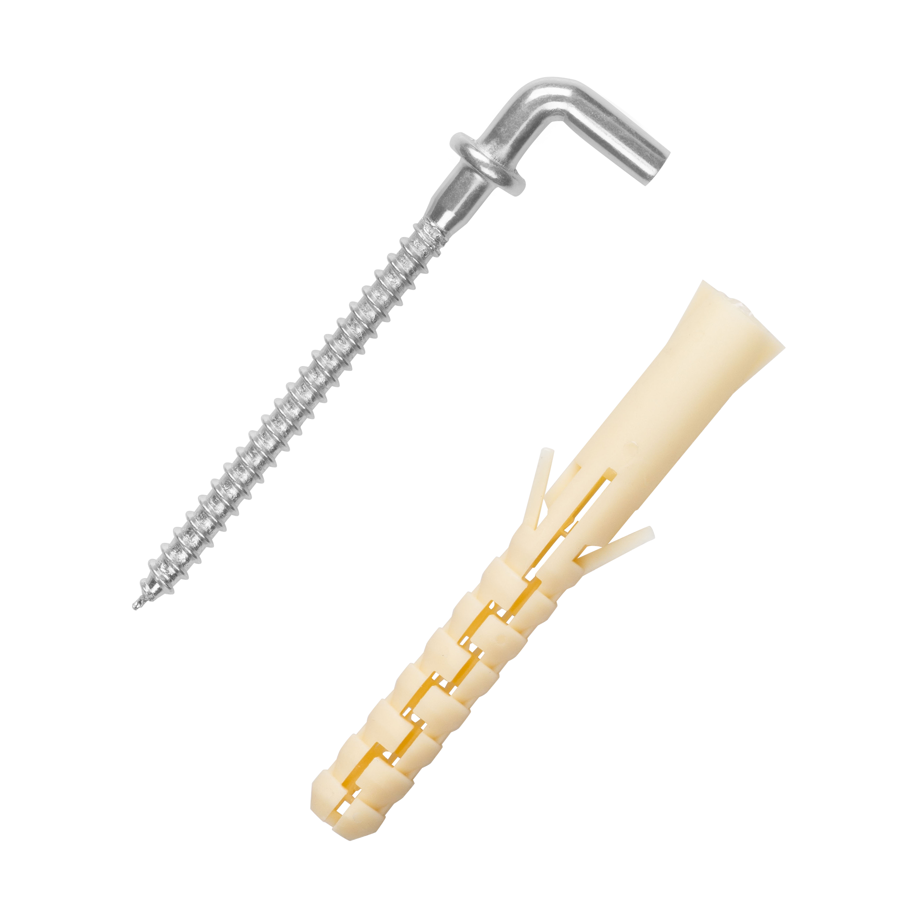 Крюк-шуруп L-образный 3,5х52  оцинкованный, с манжетой (2 шт.)