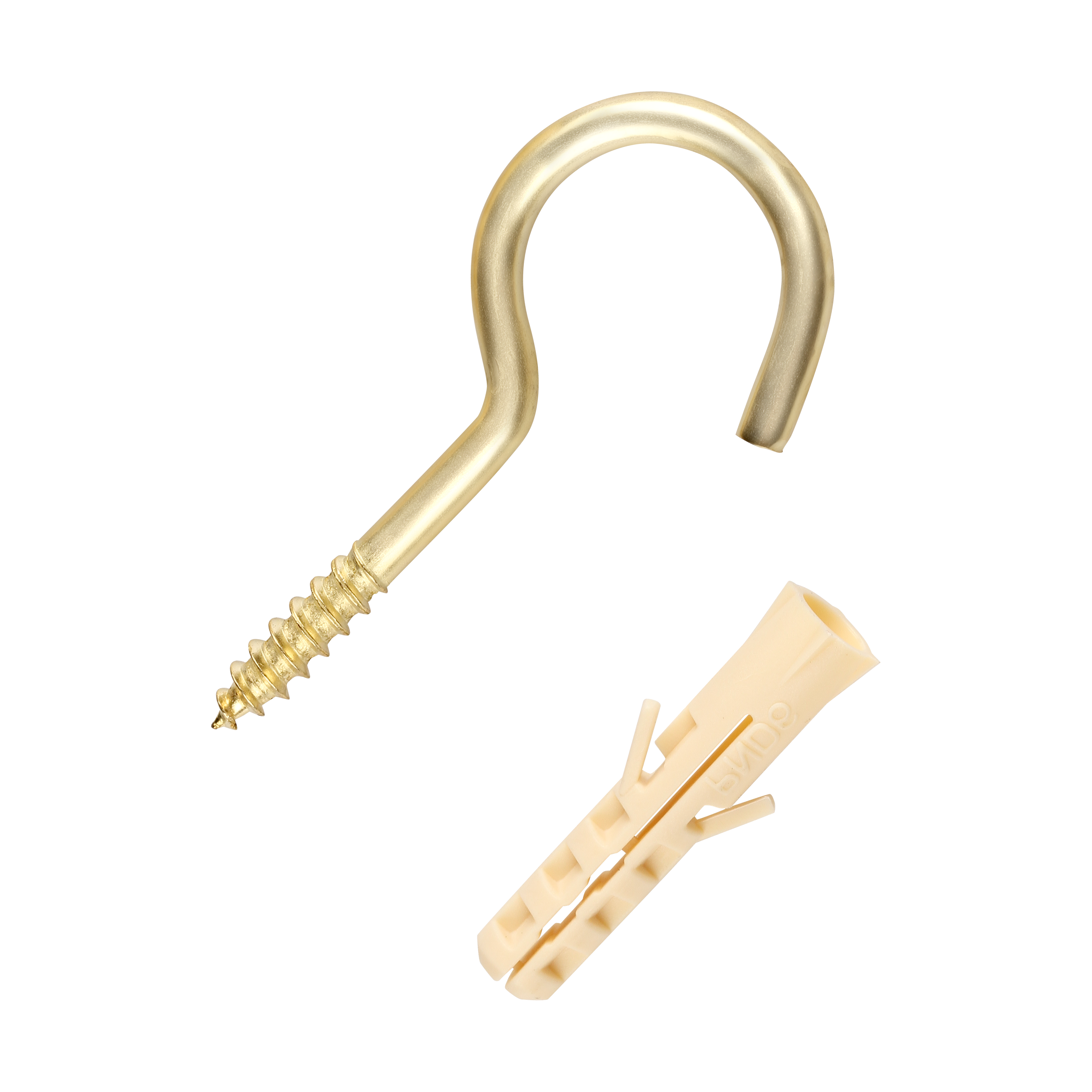 Крюк-шуруп 3,6х40  латунированный (2 шт.)